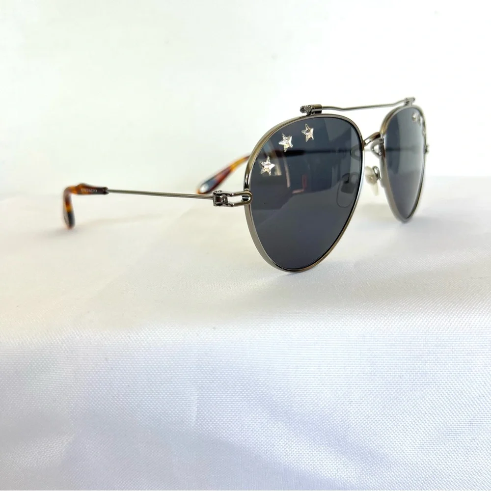 GIVENCHY GV-7057-N-STARS Crystal Gray Lenses UV Protection Aviator Sunglasses